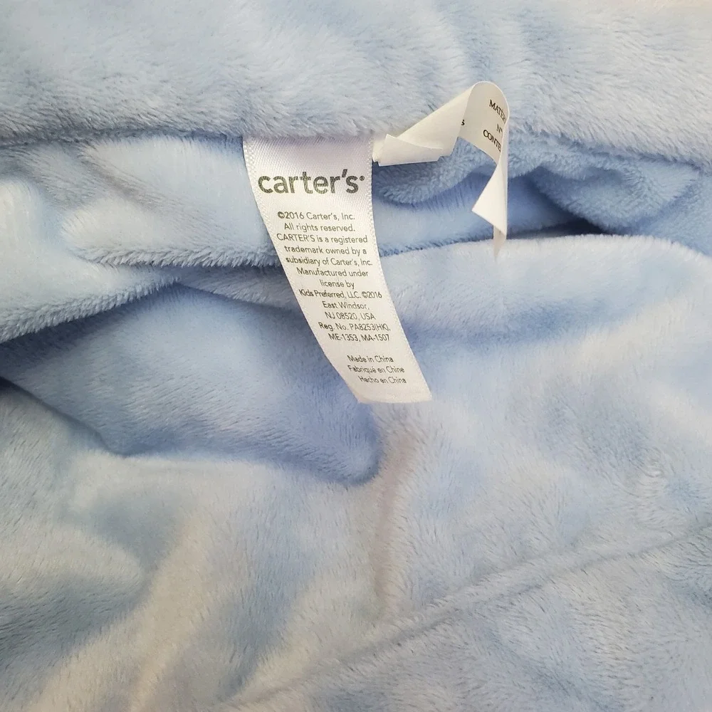 Carters Blue Plush FOOTBALL Sports Themed Baby LOVEY Lovie Security‎ Blanket New